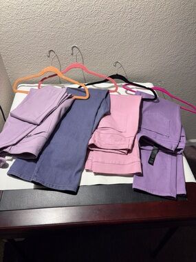Chico's Pastel Mix Casual Pants - Lavender, Purple, Pink, Blue